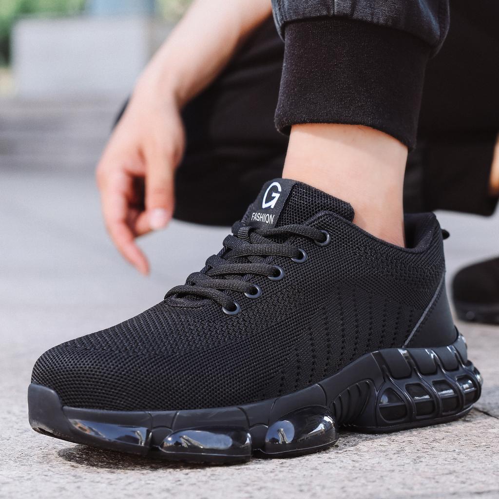 Steel Toe Protective Men's Safety Shoes Breathable Puncture Resistant Reinforced Sole Men's Work Shoes Men's Fashion Sneaker