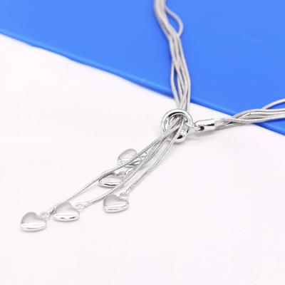 Quaste Romantische Herz 925 gestempelte Silber Halskette für Frauen Mode Feine Hochzeit Party Schmuck Weihnachtsgeschenke