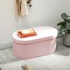 Aufbewahrungshocker Klappbare Aufbewahrungsbank 72 L 76x38x35 cm Mit Samt bezogen Aufbewahrungstruhe Rosa