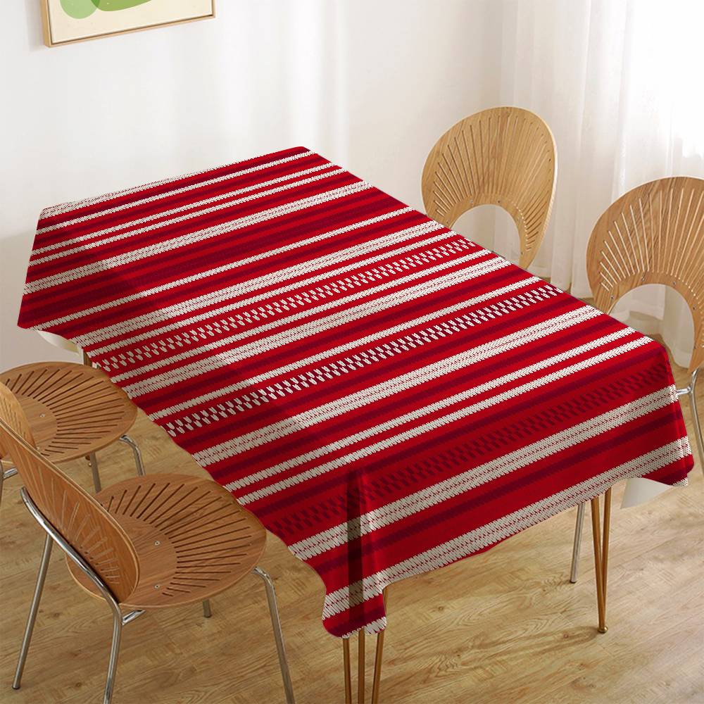 Christmas Pattern Table Stain Resistant Decorative Washable Polyester Tablecloths For Dining Table Parties And Wedding