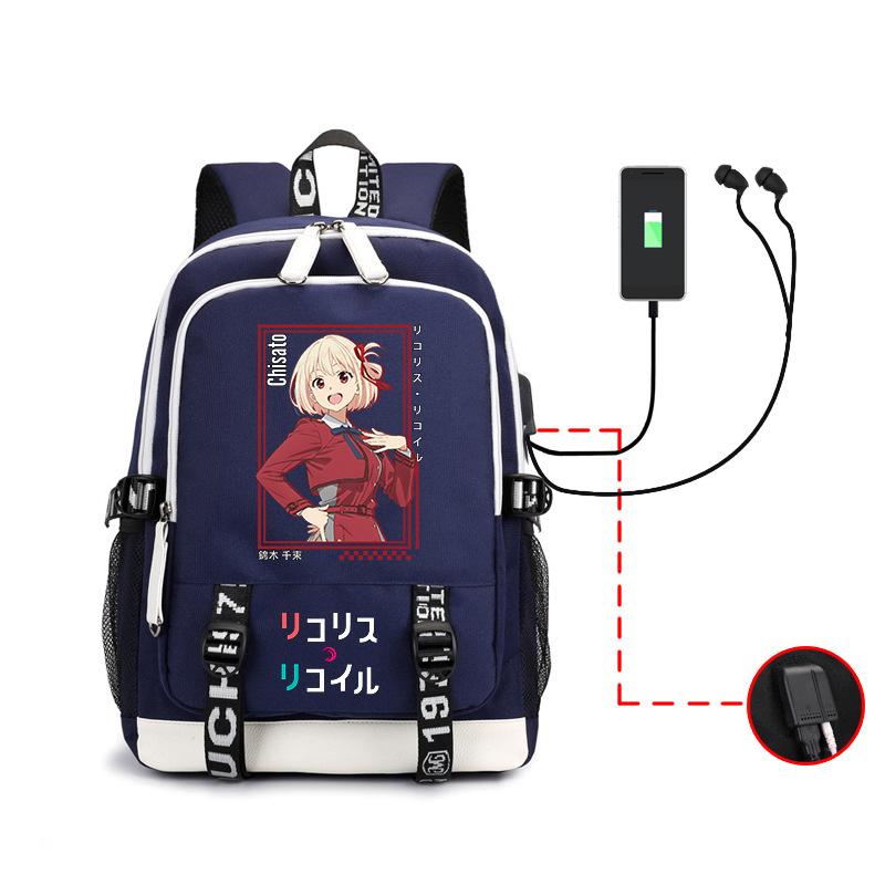 Student School Bag Anime Lycoris Recoil, Outdoor Large Capacity Backpack