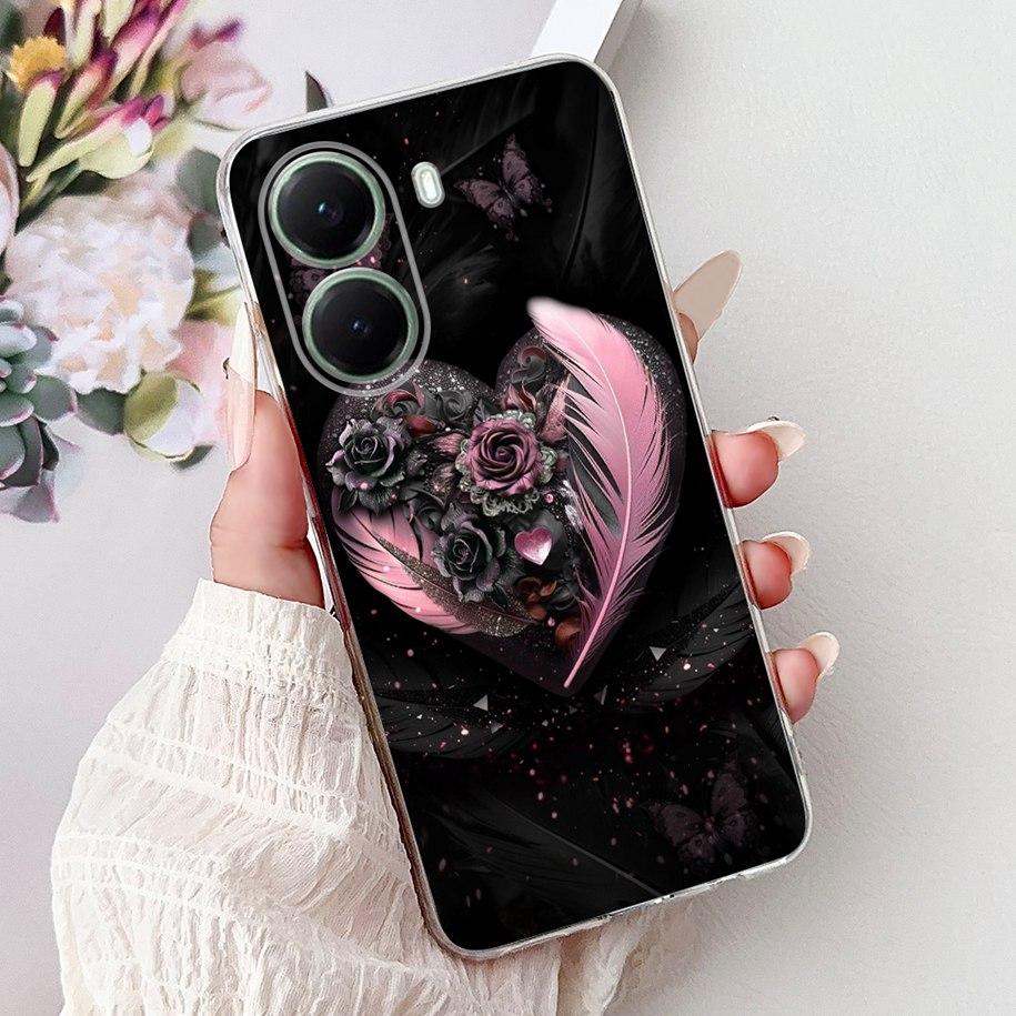 For Xiaomi Poco X7 Pro 5G Case Fashion Flower Queen Pattern Soft Silicone Clear Phone Cover For Xiaomi Poco X7 PocoX7 Pro Fundas