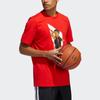 Adidas X Lego Co-Branded Dame Fun Brick Print Basketball Short Sleeve T-Shirt Men Tops Red HA7056