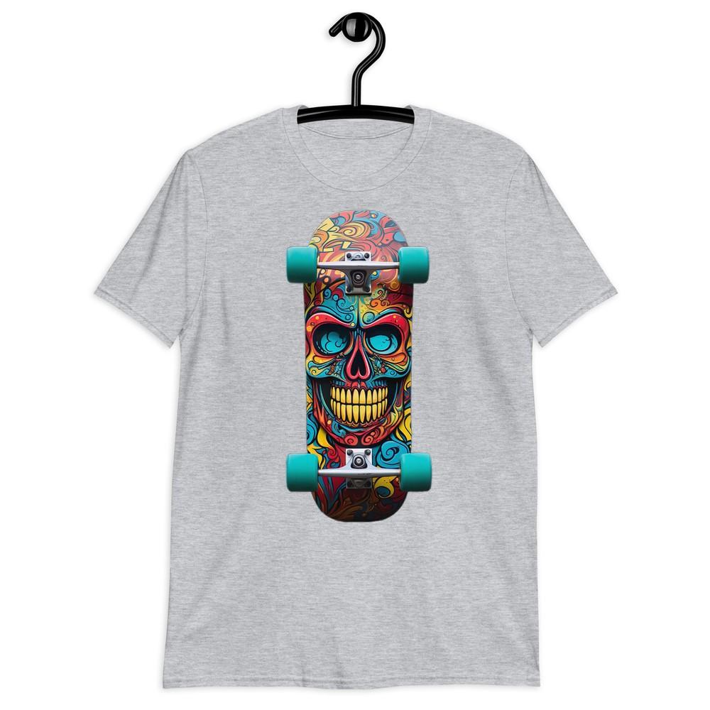 

Мужская хлопковая футболка в стиле городской уличной одежды со скелетом | Дерзкая, красочная 4XL