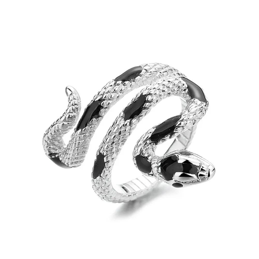 Gothic Style Simple and Atmospheric Snake-shaped Ring, Feminine and Elegant, Retro Opening, Adjustable Ring, Niche Accessory