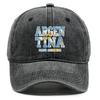 Snapback Baseball Cap With "ARGENTINA" "VAMOS ARGENTINA" Flag Printed , Adjustable Baseball Hat Headwear Solid Color Curved Brim Trendy Woman's Cap