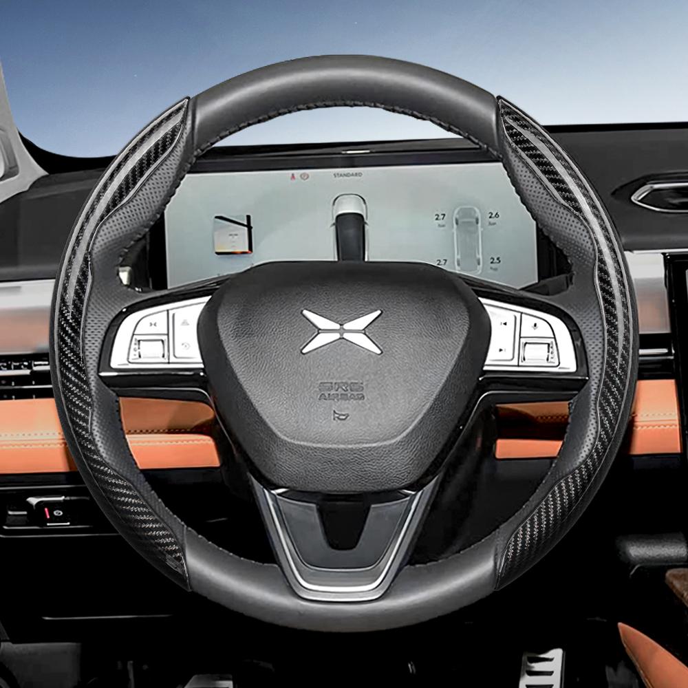 Zkfan8 Convient pour le volant Xpeng Texture Fibre de Carbone avec Design Segmenté à Libération Rapide, Durable, pour les Modèles Tels que G6 G9 P7 P7+