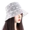 Korean Foldable Flower Summer Hat Basin For Women Sun Protection Pure Color Caps Sun Cap Sun Hat Female Hats Lace Bucket Hat