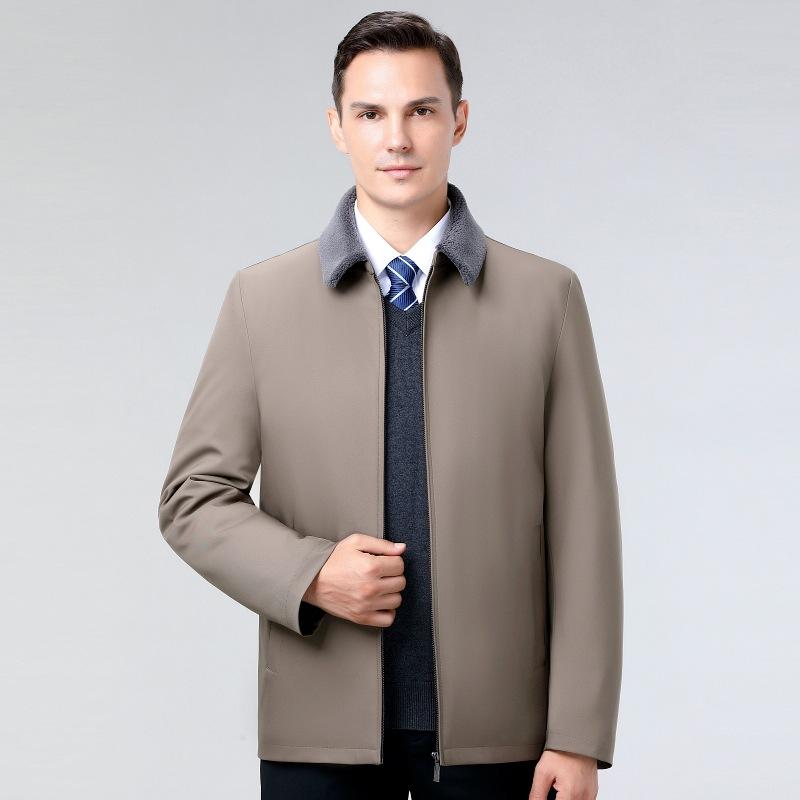 Хлопковое пальто мужская утолщенная стеганая куртка зимняя куртка для пап среднего — фото 4