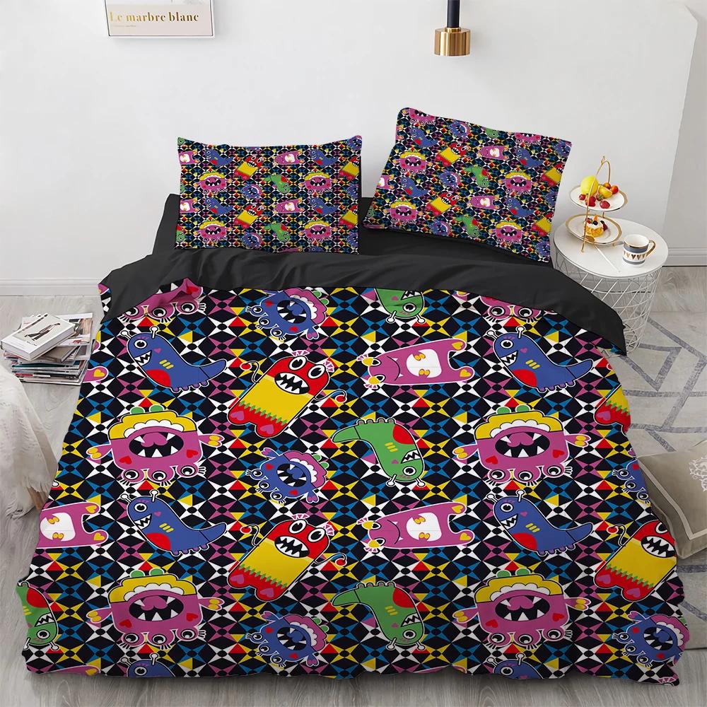 Comforter Microorganism Bacteria Comforter Bedding Set For Winter Little Monster Pathogen Be Riotous With Colour 3D