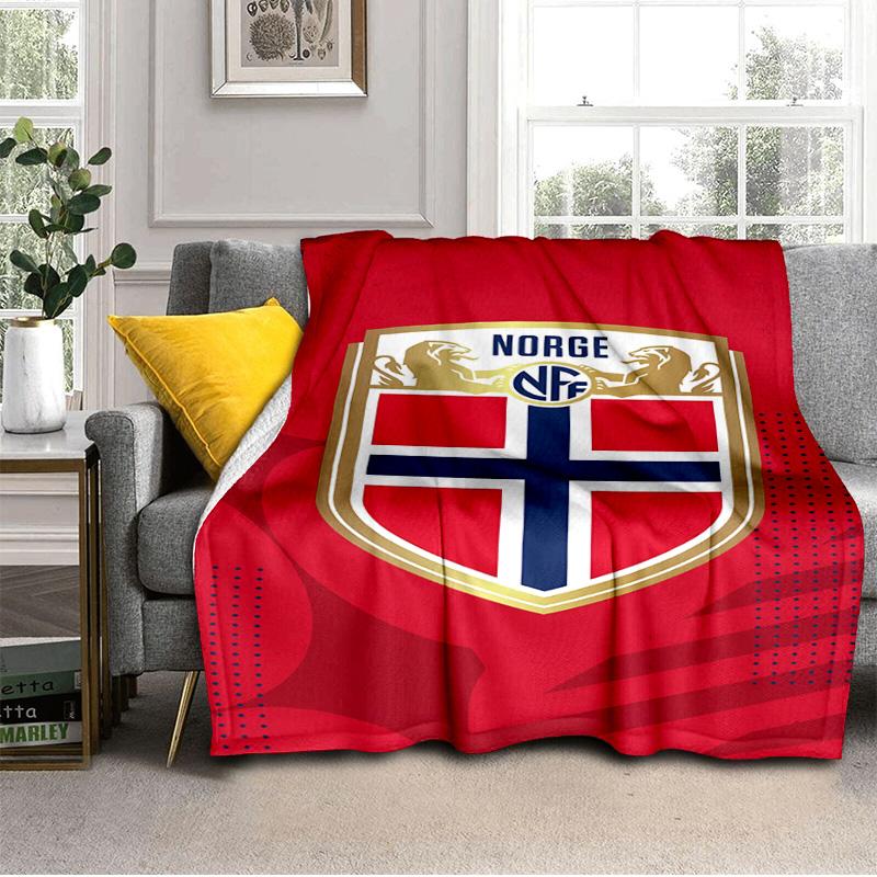 Norwegian Football Crest Blanket Suitable for Sofas, Beds, Offices, And Camping - Perfect Gift for Halloween Christmas