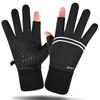 Autumn and Winter Touch Screen Ski Gloves Fleece Driving Warm Non-slip Waterproof Reflective Outdoor Cycling Sports