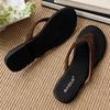 Fashion Round Toe Clip Foot Women Flip Flops 2025 Summer Outside Comfortable Open Toe Flat Shoes Fashion Suppleness Non-slip Beach Shoes