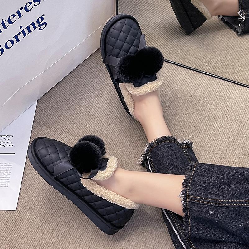 Snow boots women's 2025 new winter plush short boots thickened warm rabbit plush bread women's shoes Northeast cotton shoes