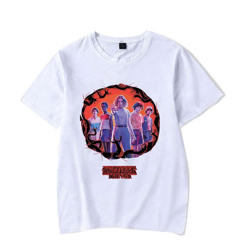 Stranger Things Cat Graphic Unisex Short Sleeve T-shirt - Summer Casual