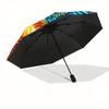 1pc Colorful Hummingbirds In a Vibrant Garden Automatic Umbrella Design, Cute Cartoon Pattern, Portable Outdoor Umbrella, Holiday Gift R067