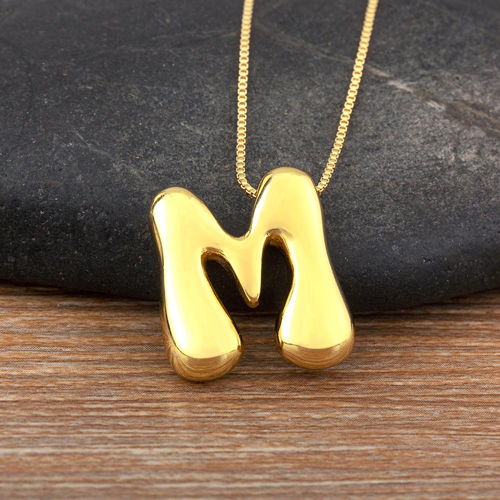Nidin High Quality Creative Trend A-Z Letters Charm Pendant Necklace For Female Male Name Initials Alphabet Jewelry Accessories
