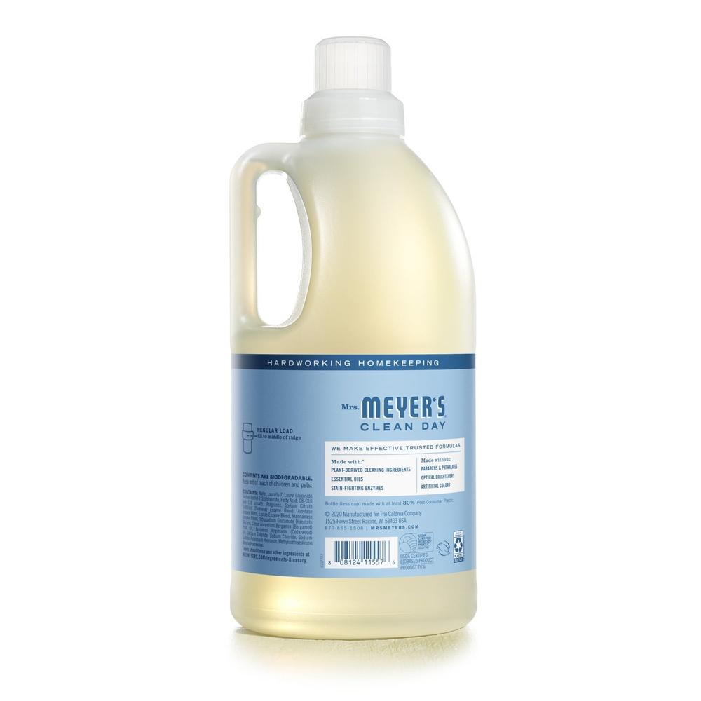 Biodegradable Laundry Detergent Liquid Rain Water Scent HE Compatible 64 Loads Plant Derived Cruelty Free Odor Eliminating Clean