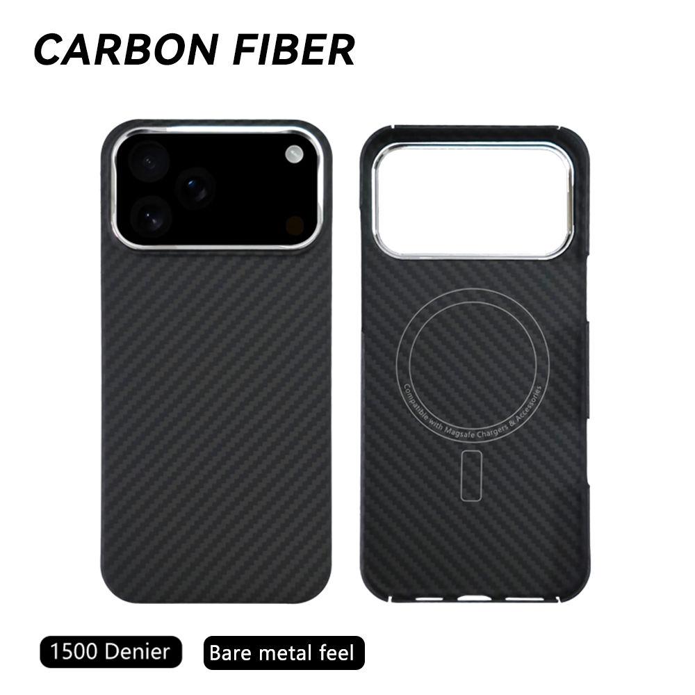 

Высококлассный бизнес-кевларовый арамидный чехол из углеродного волокна для iPhone 17 Pro Max Air Ультратонкая магнитная безрамочная защитная накладка iPhone17 Pro Max