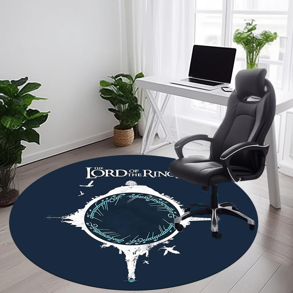 1pc Lord of the Rings Office Round Area Rug, Indoor Mat Suitable For Office, Under Office Chairs Bedroom Living Room Home Decor, Room Deco