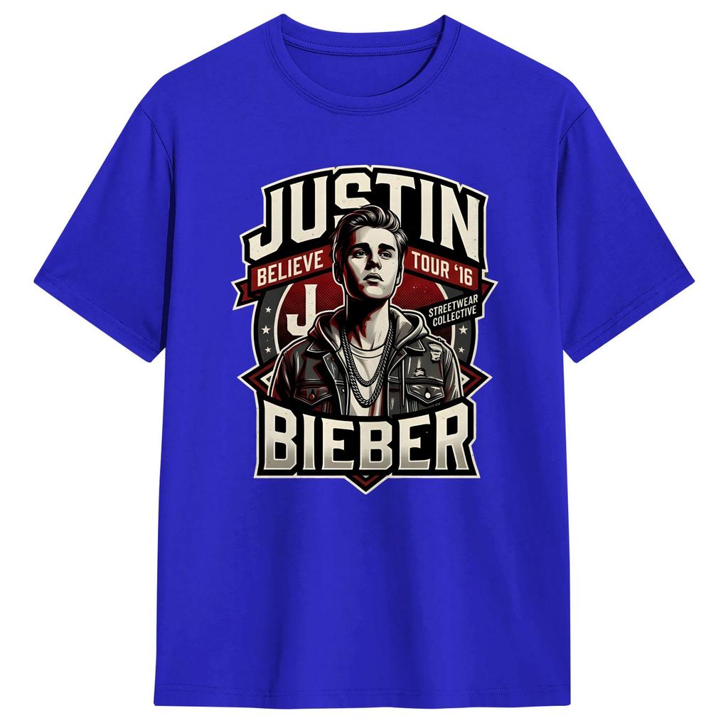 JJustins BBiebers Believe Tour T Shirt Summer Harajuku TShirts Cotton Crewneck Plus Size Top Tees ShortSleeve Vintage Tops