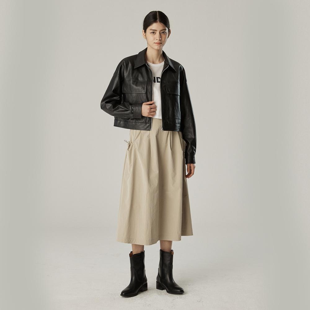 SPNK Synthetic Fiber Utility Skirt_Beige