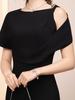 Zhi Li Elegant 2026 Black Waist-Cinching Off-Shoulder Acetate Bodycon Dress for Special Occasions