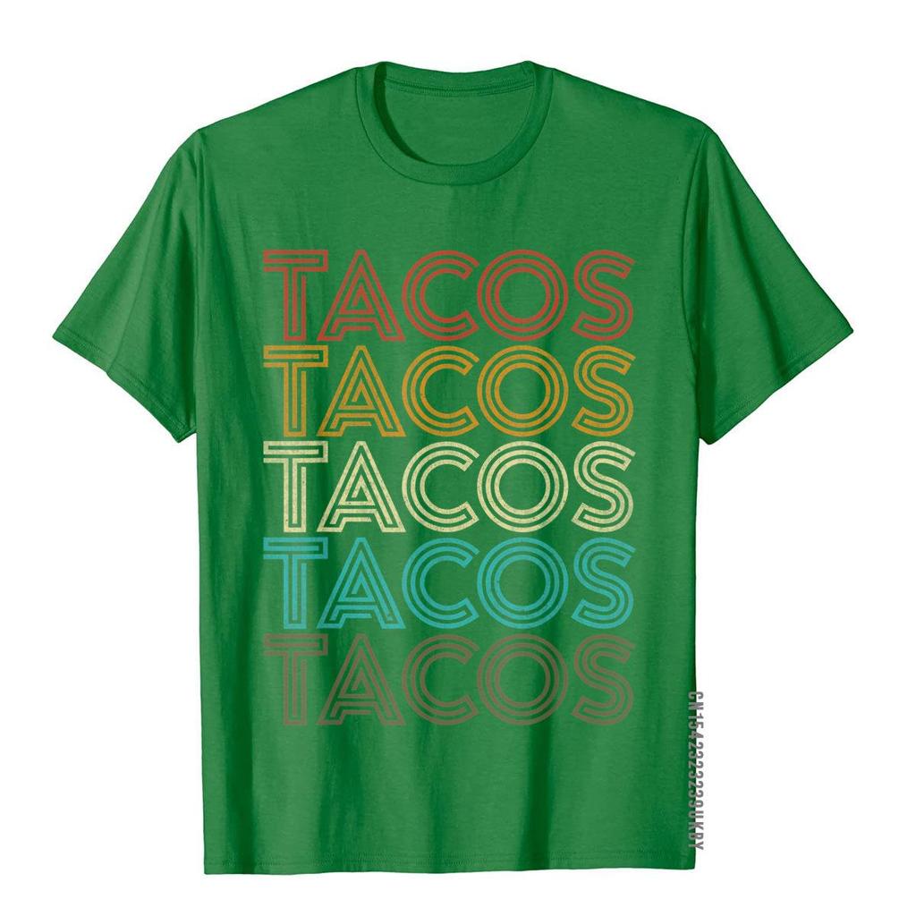 Retro Vintage Tacos Tuesday Mexican Food Party Funny Gift T-Shirt Comics T Shirts For Adult Cotton Tees Holiday Plain