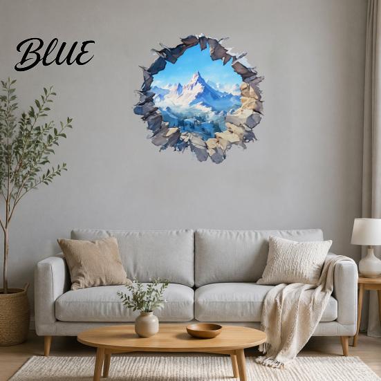 3D Scenery Wall Paper Snow Peak Sticker Landscape Decorative Decal Durable Modern Minimalist Room Decor PVC Waterproof Window Film for Living