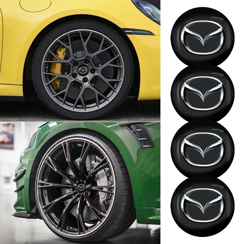 4 Stück Auto Radnabenkappen Abdeckungen Aufkleber Decals Für Mazda 3 Bk 6 G Gh Cx3 6 Gj 626 Demio 323 Cx-5 Cx-7 Cx9 Cx8 Cx30 Mx-5