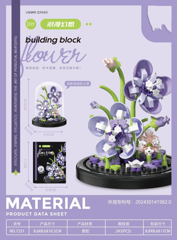 Blumen Steine Konstrukteur Set Mikro Bausteine Kinderspielzeug Erwachsener Partikel Baustein Mini Mädchen Geschenke Dekoration Haus