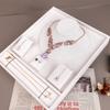 Women Jewelry Packaging Linen Gift Box Elegant Necklace Earrings Bracelet Ring Kit Display Tray Case for Stores Exhibition