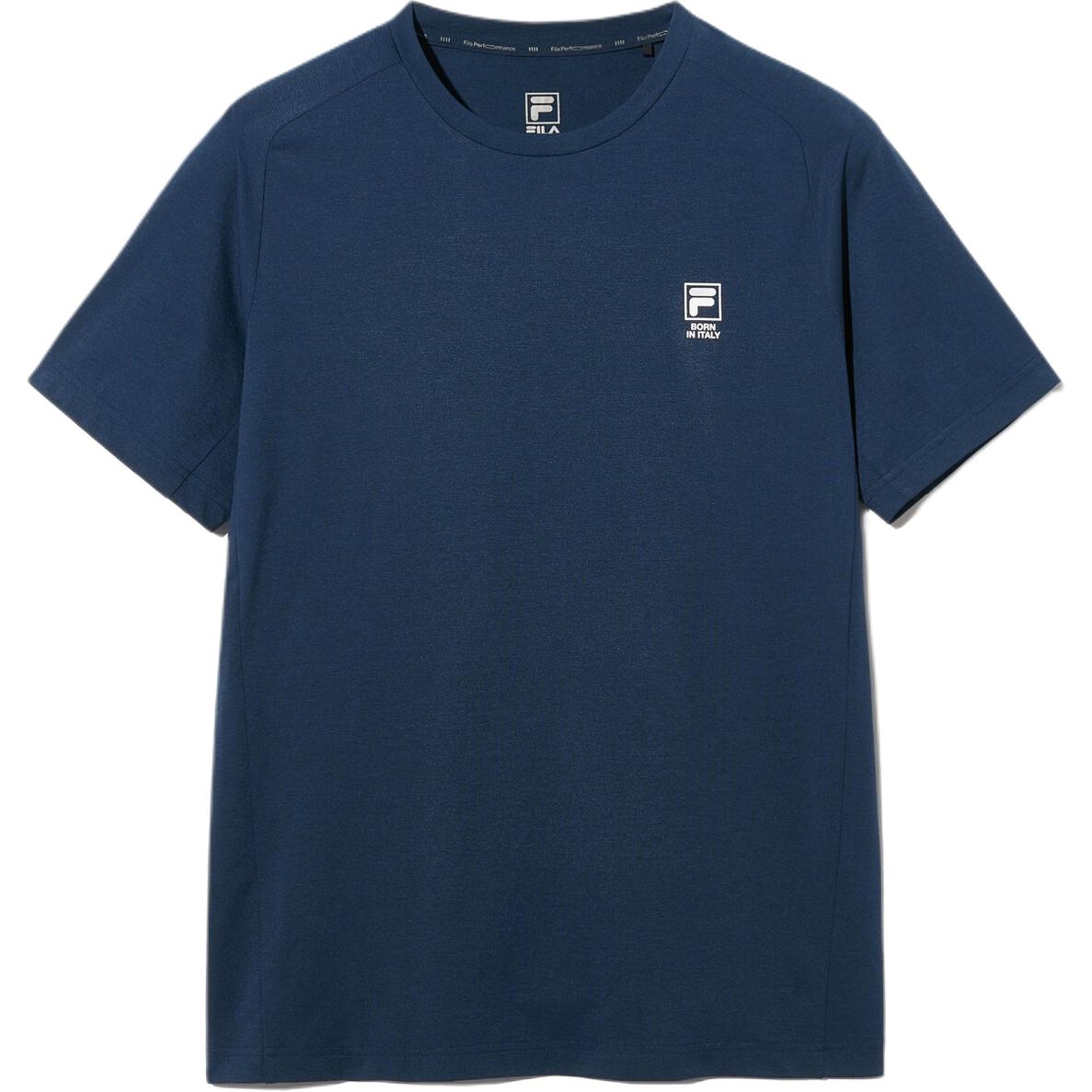 FILA T Shirts Unisex Blue Crew Neck FS2RSH2204UDNA 095