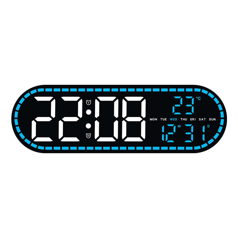 Digital Wall Clock Temperature LED Clock Week Date 2 Alarms Brightness Adjustment Timer Snooze Second 12/24H USB Powered Clock
