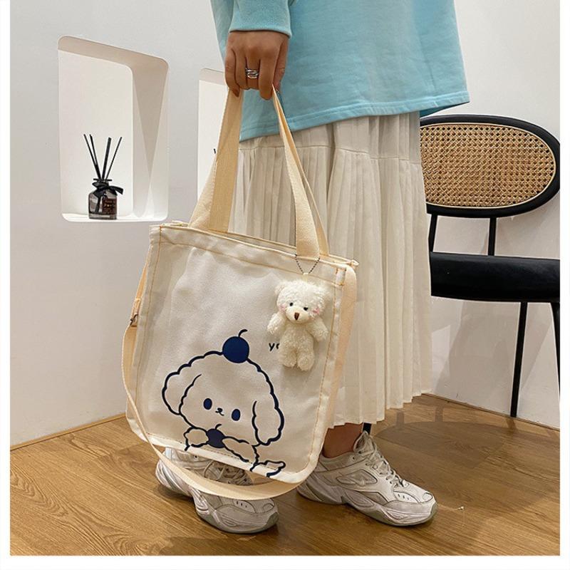 Small fresh canvas bag female, new trendy autumn and winter students class messenger bag handbag shoulder bag
