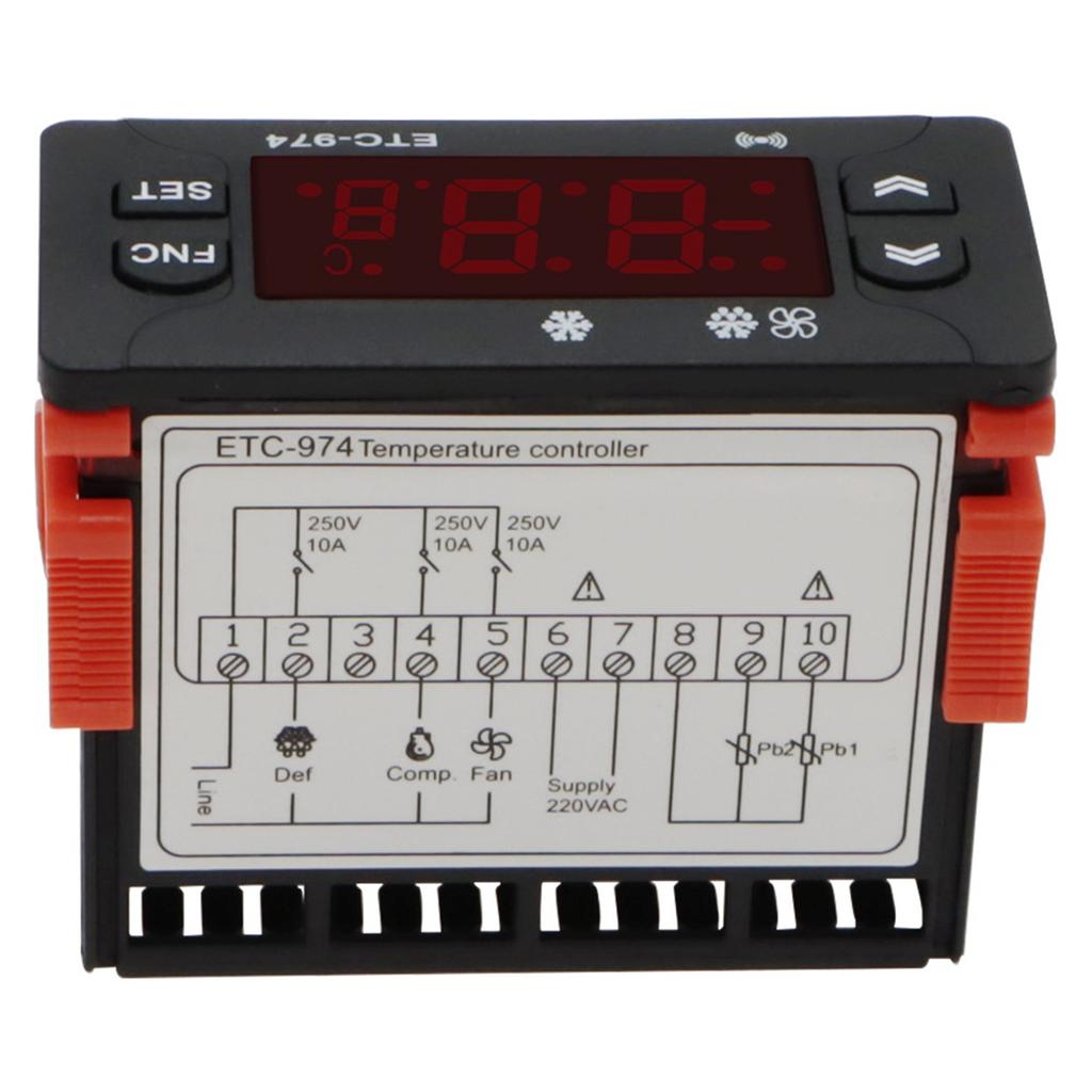 A34R ETC-974 Digitaler Temperaturregler Mikrocomputer Thermostate Thermostat Kühlungsalarm 220V NTC-Sensor
