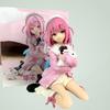 Anime Lady Figure Cute Sitting Pose Pvc Collectible Model Ornament Pink Hair Rabbit Home Desktop Decor For Adult Anime Fans