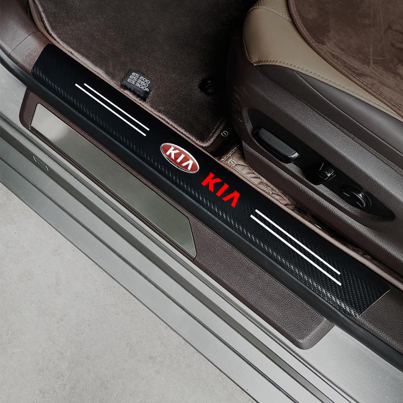 AADW1 Autotürschwellenleisten Kofferraum Heckstoßstange Schutz Carbonfaser Leder Aufkleber Für Kia Sportage Ceed Picanto Niro K5