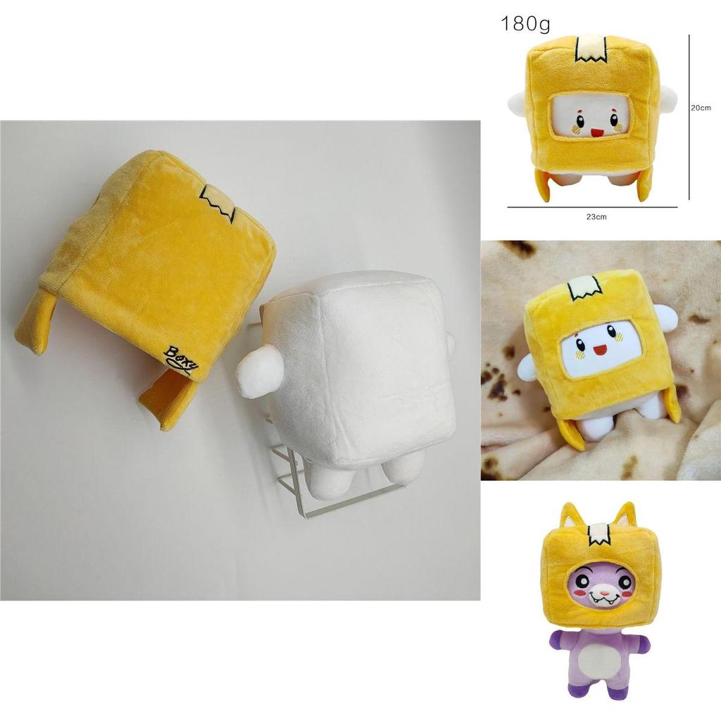 Adorable Lankybox Boxy Foxy Rocky Plush Soft Stuffed Toy Kids Game Figure Doll