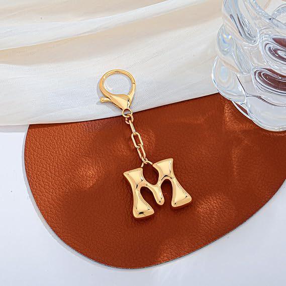26 Alphabet Keychain: 18K Gold-Plated Pendant - Elegant Niche Design