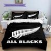Ropa de cama con patrón de Rugby de los All Blacks Decoración del hogar Regalo de Cumpleaños (1 * funda nórdica + 2 * fundas de almohada, sin núcleo)