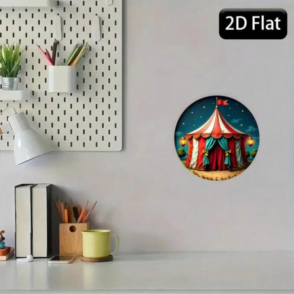 Vintage Circus Metal Wall Art 2D Night Scene Holiday Decor Sign