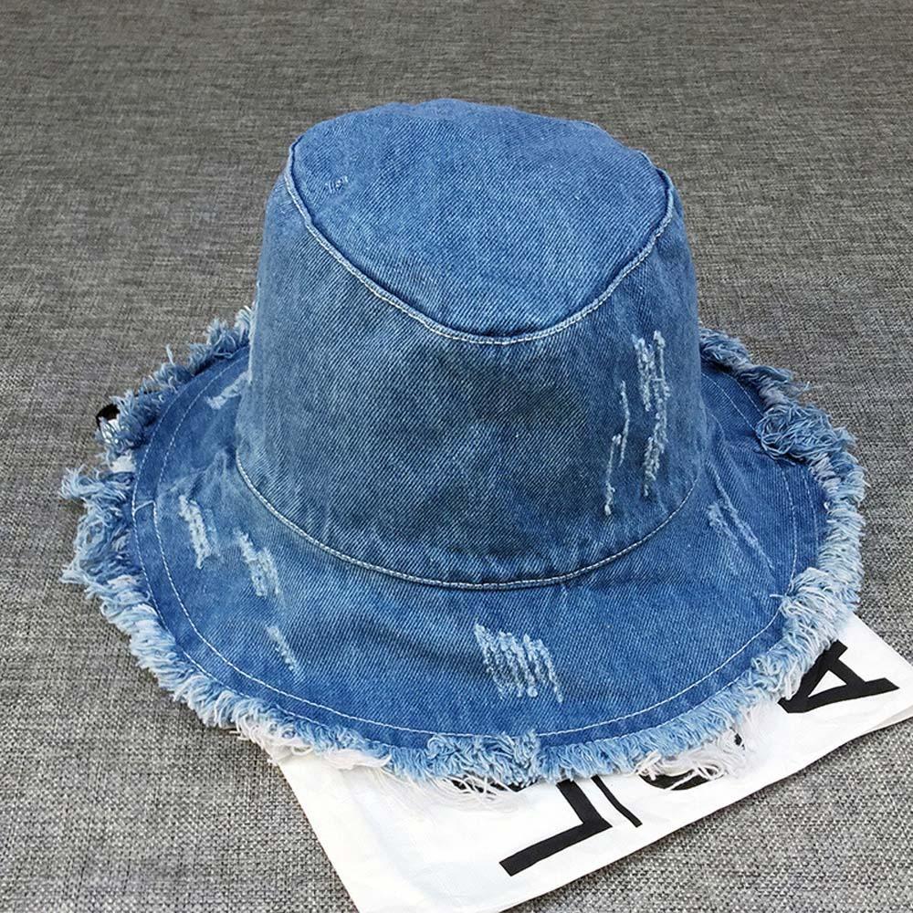 Sunshade Shabby Fisherman Hat Retro Sun Protection Basin Cap Cowgirls Denim Bucket Hats Sport