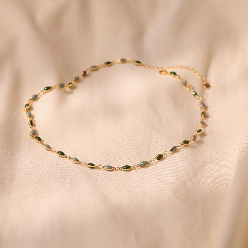 Women Gold Pink Stone Geometric Anklet Foot Jewelry разноцветный