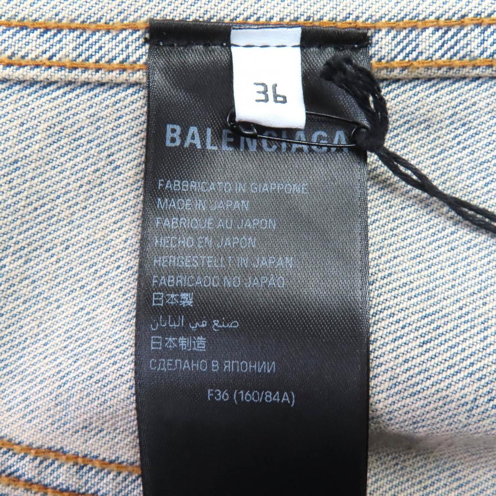 Pristine BALENCIAGA Jacket Hourglass Denim Jacket Cotton 36 773776 Used