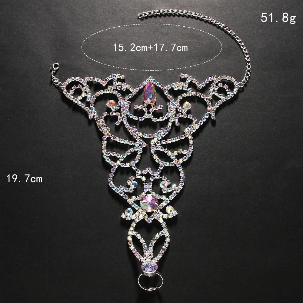 Renkli Rhinestone Bacak Zinciri Parlak Ayak Parmağı Yüzüğü Yüksek Kalite Rhinestone Çivili Bileklik Sahil
