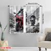 2pcs,2D plane printing Window Curtain Mountain Riders Polyester (without rod) All Seasons Use for Living Room & Office Decor