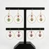 Rust-proof Gold Plated Hoop Dangle Earrings Enamel Bee Charm Red Bead Accent for Women Casual Daily Wear Gift