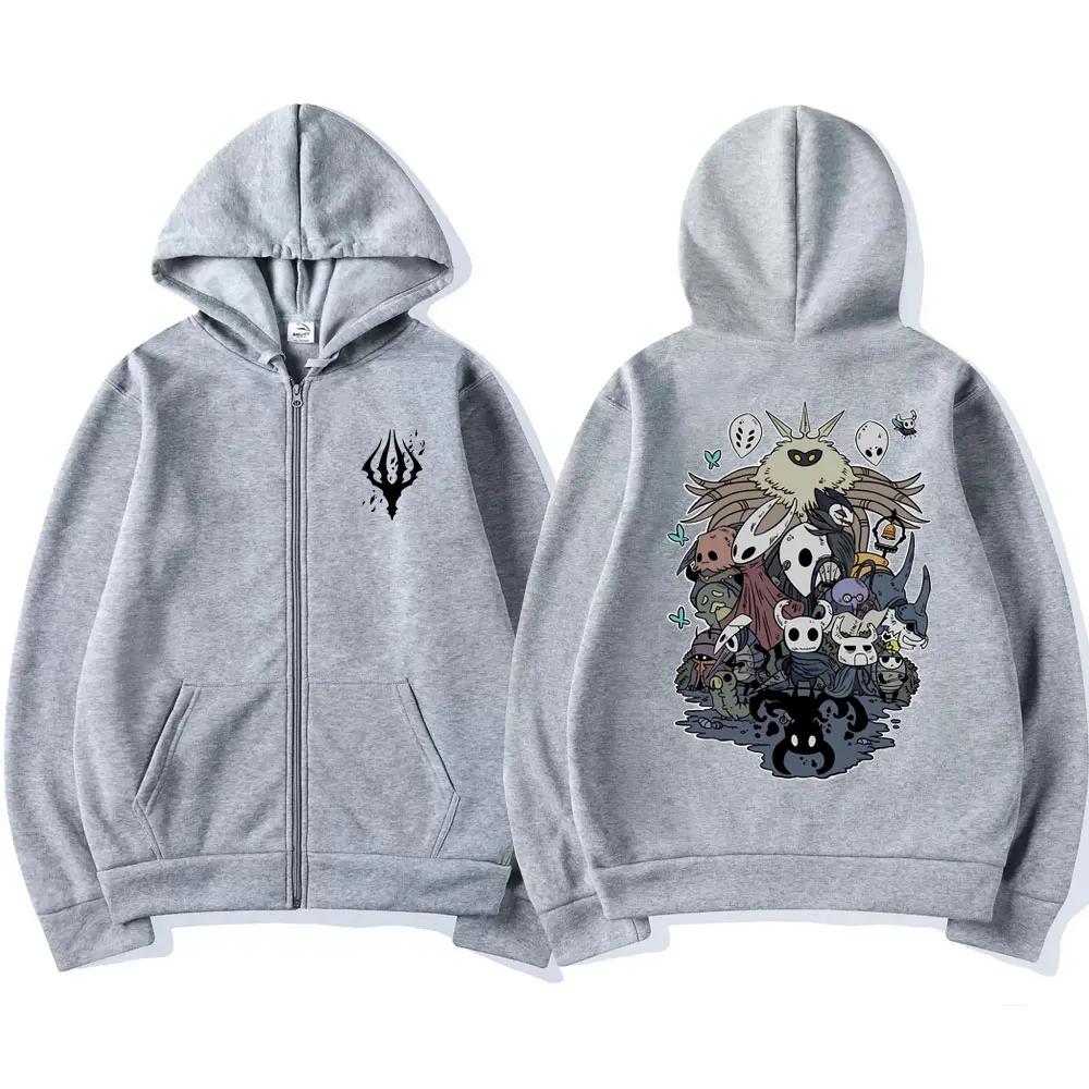 Φούτερ με Φερμουάρ Hollow Void Hollow Knight Ανδρική Μόδα Φούτερ με Κουκούλα Όλα τα Στυλ Άνδρες Γυναίκες Anime Μαύρο Φαρδύ Ζακέτα με Φερμουάρ