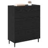 Sideboard with Drawers Black Oak Effect 69.5 x 34 x 90 cm